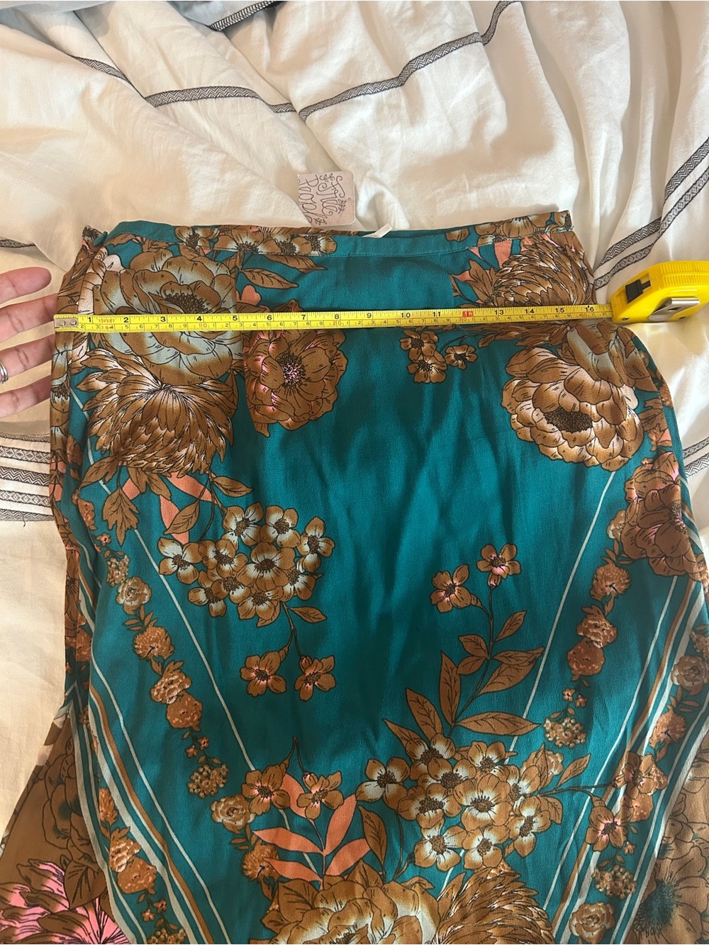 Free People Teal and Brown Floral Maxi Skirt - Picture 5 of 6